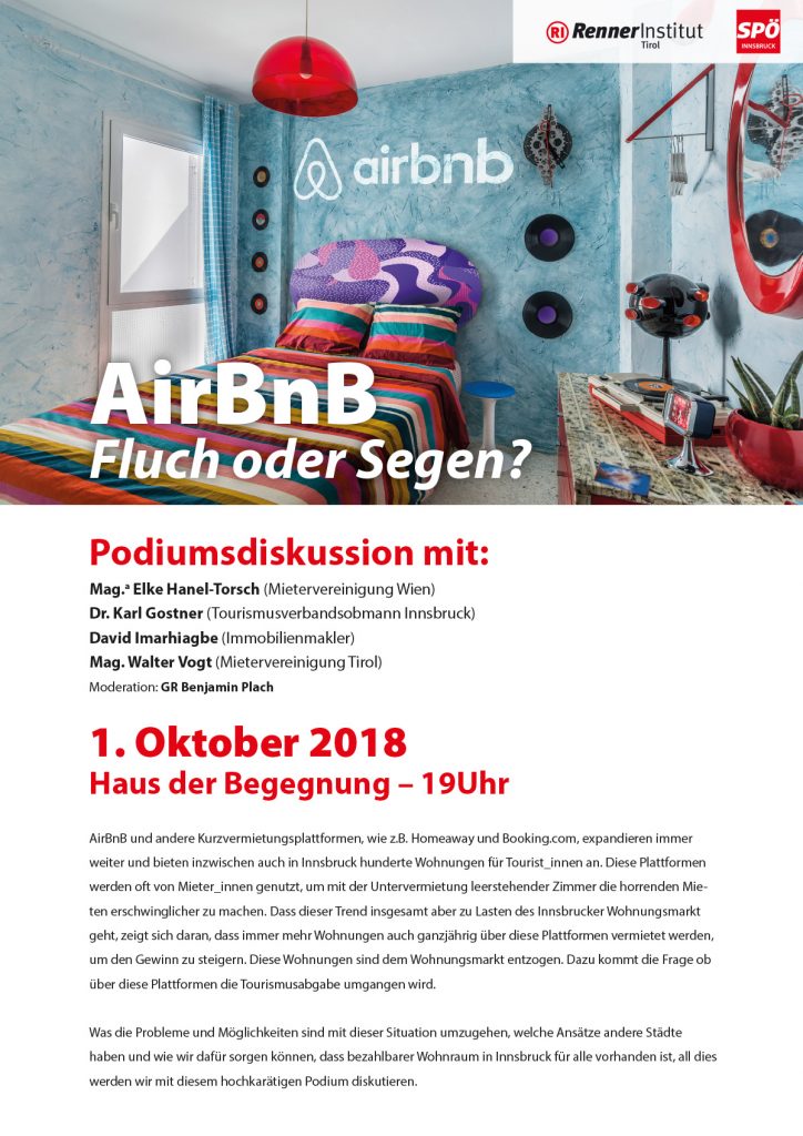 Airbnb Podiumsdiskussion Flyer